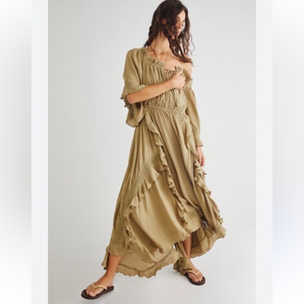 Free People Sage Ruffle Maxi Dress